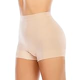 Seamless Shaping Boyshorts Panties for Women Tummy Control Shapewear Slip Shorts Under Dress Underwear (Basic Beige-3,XL)