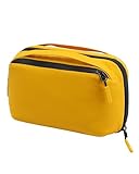 Grehge onic Gadget Organizer Bag - Waterproof with Foam Padding - Tech Pouch for Cable, Adapter, Charger, Earphone, Portable Travel Electronics and Accessories Organiser (Yellow, 1 Unit),