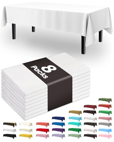 Pureegg Plastic Table Cloth Disposable - 8 Packs,...