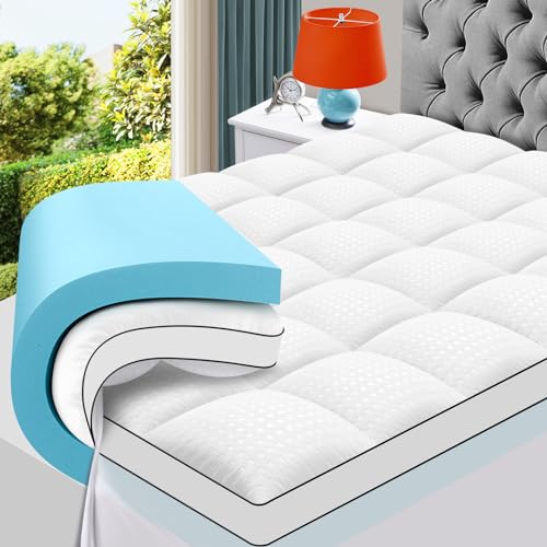 MASVIS Queen Size Dual Layer 4 Inch Memory Foam...
