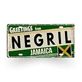 Caribbean Island License Plate Tin Signs • Tropical Travel Souvenir Metal Prints • Decorative Wall Plaques for Home and Bar Decor (24. Negril)