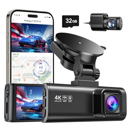 REDTIGER Dash Cam Front Rear, 4K/2.5K Full HD Dash...