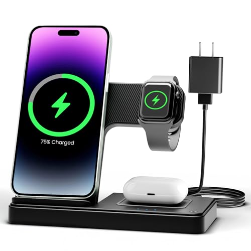 Wireless Charger iPhone Charging Station: 3 in 1...