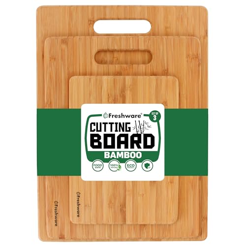 Bamboo Cutting Boards for Kitchen [Set of 3] Wood...