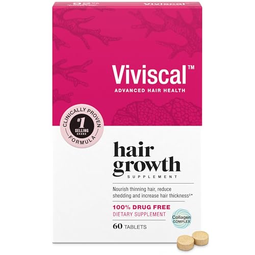 Viviscal Women's Hair Growth Supplement – Nourish Thinning Hair and Increase Hair Thickness – With AminoMar Collagen, Biotin, Zinc, Vitamin C, and Iron – 60 Tablets (30-Day Supply)