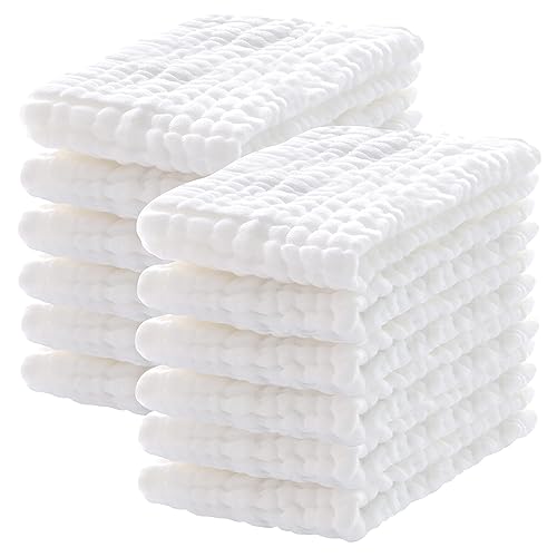Lovely Care 12 Pack Muslin Burp Cloths 100% Cotton...