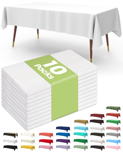 Pureegg Plastic Table Cloth Disposable 10 Pack, 54...