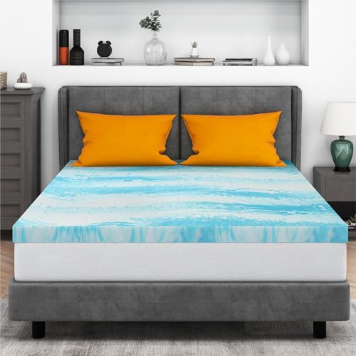 Mattress Topper Queen, 3 Inch Gel Memory Foam Bed...
