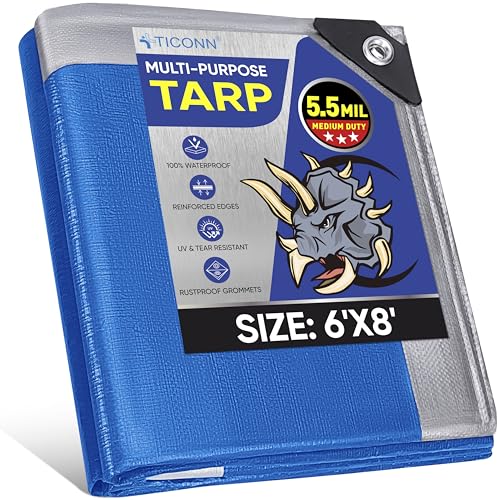 TICONN Heavy Duty Tarp Cover, Extra Thick Tarps...