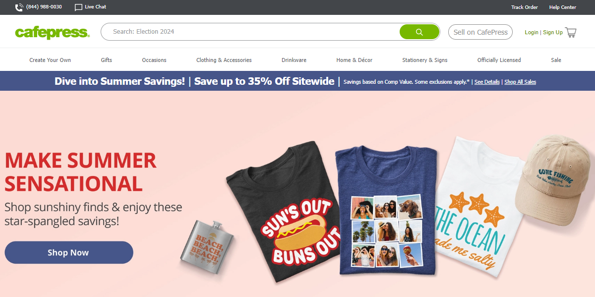 cafepress homepage