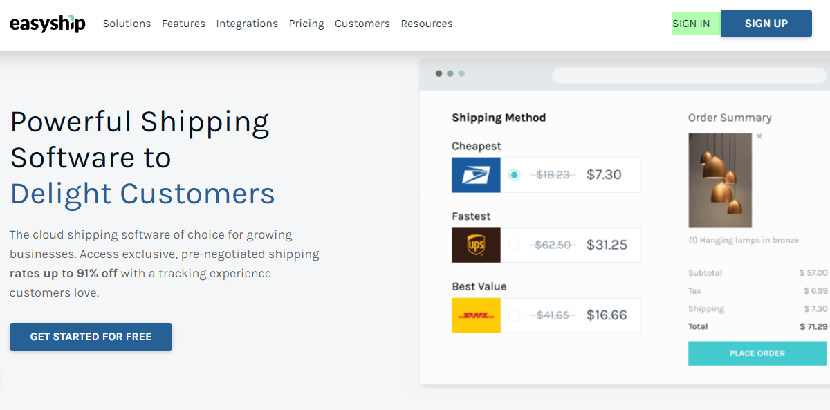Easyship’s shipping software platform