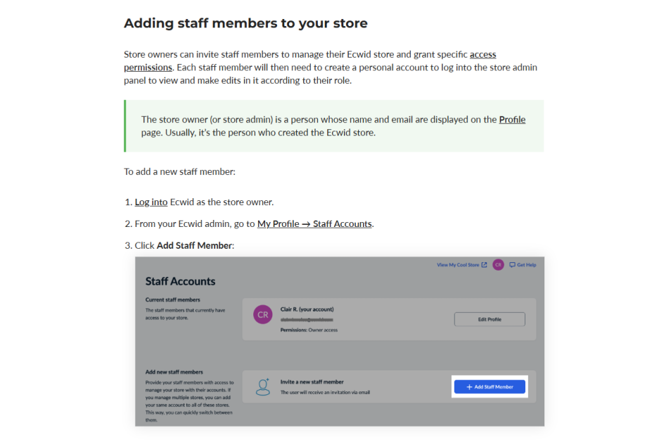 Adding and Managing Staff Accounts