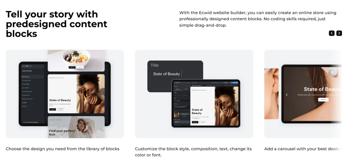 Ecwid Drag and Drop Builder