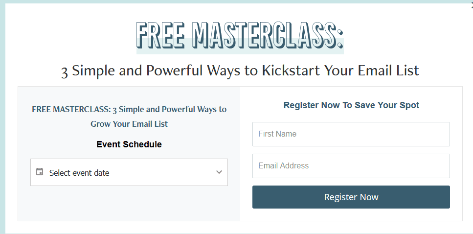 Amy Porterfield registration page