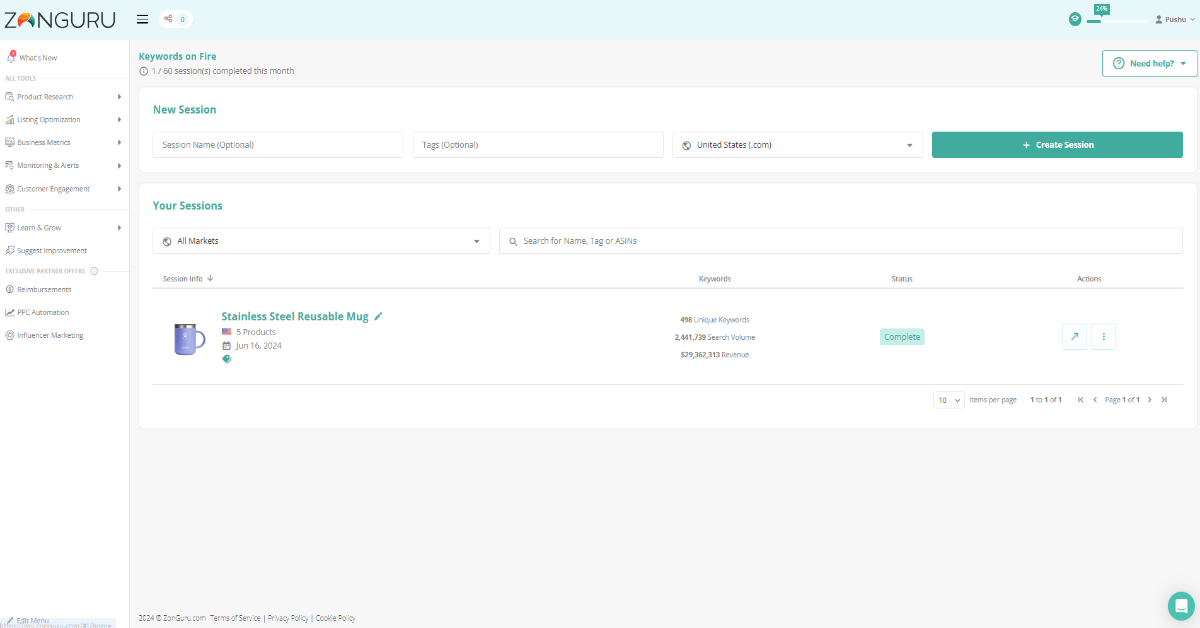 keyword research tool zonguru