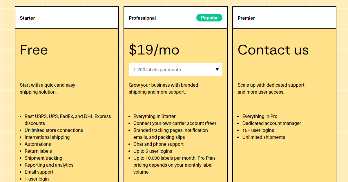 Shippo Pricing