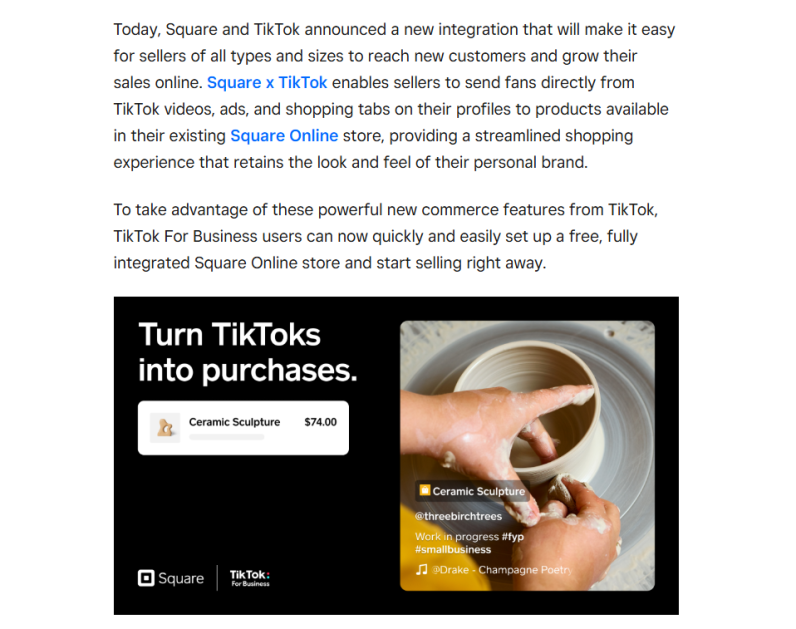 square tiktok integration