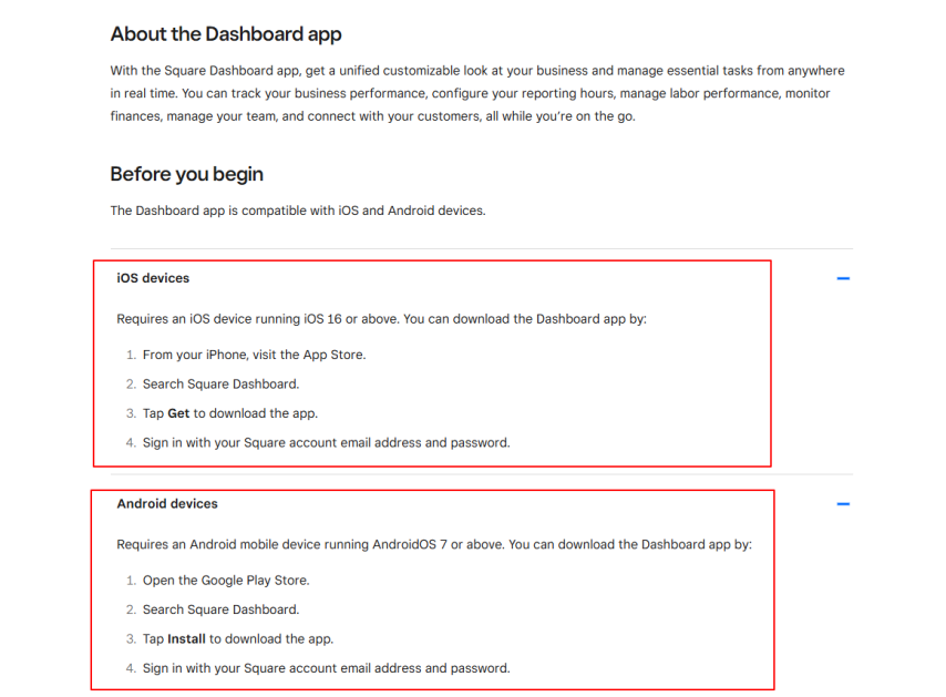 Square Dashboard App