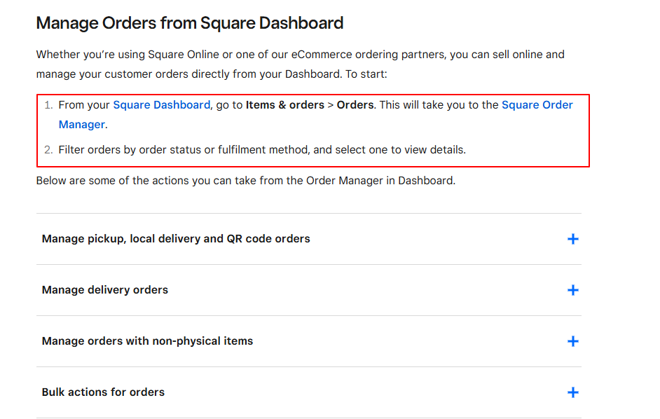 Square Order Manager