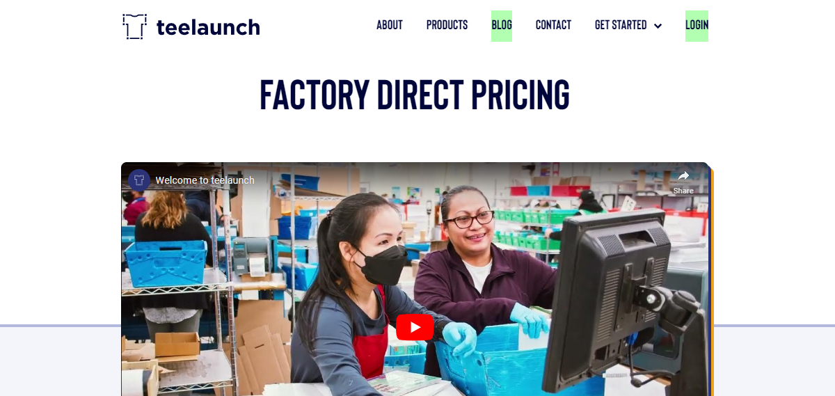 teelaunch homepage
