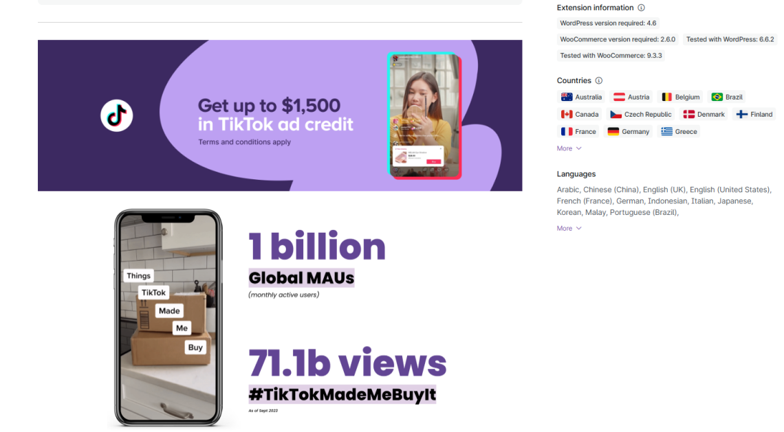 TikTok for WooCommerce
