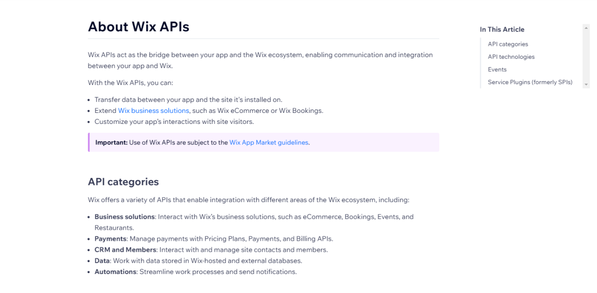 Wix API